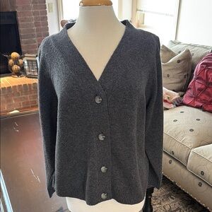 CAbi Charcoal Button-Up Cardigan